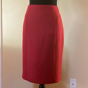 Red lined pencil skirt